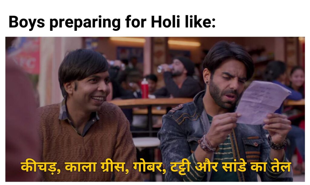 Holi Preparation Meme on Boys