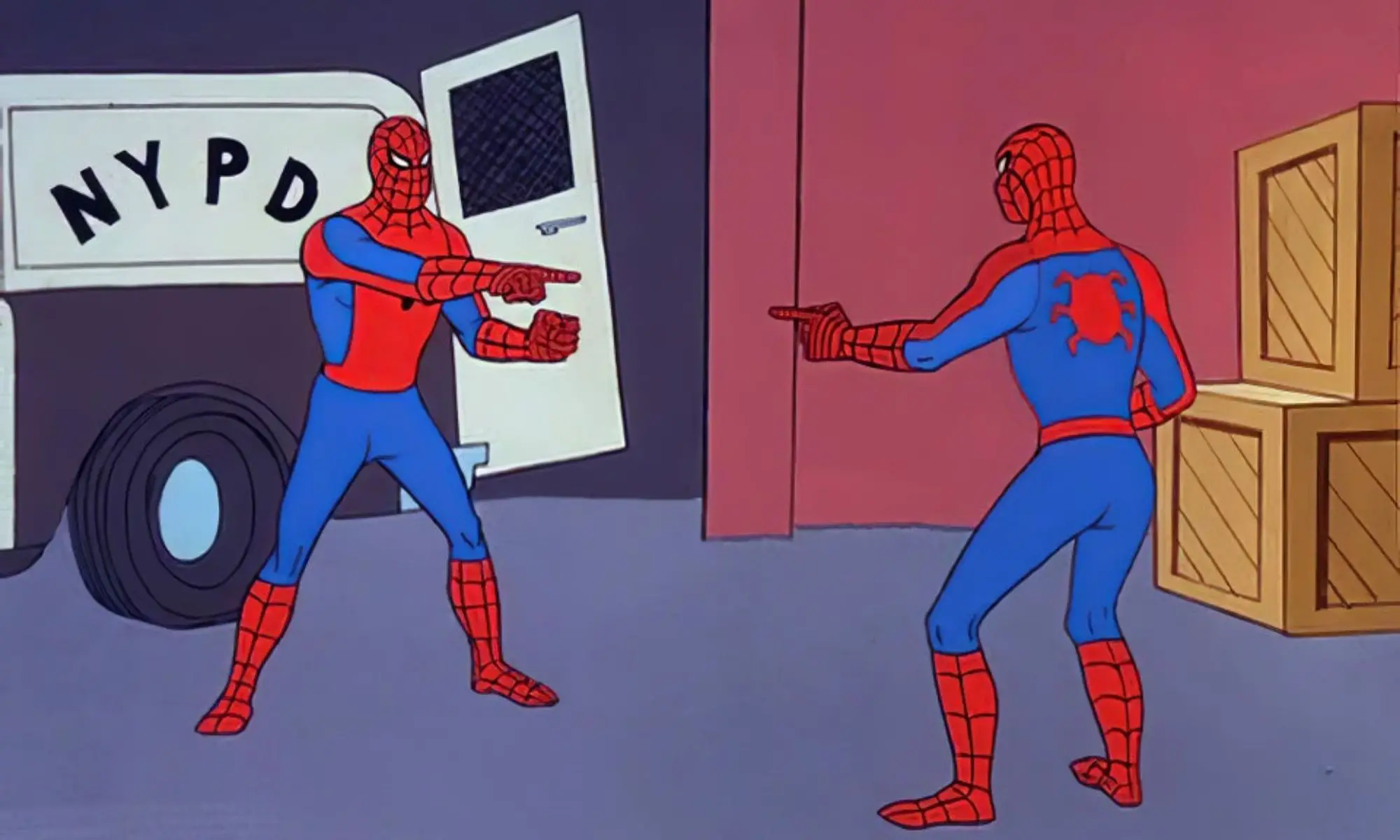 Spiderman Meme Template on Pointing at Each Other