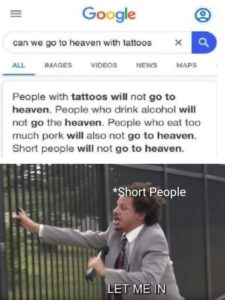 Can we go to heaven with tattoos Meme on Let Me In