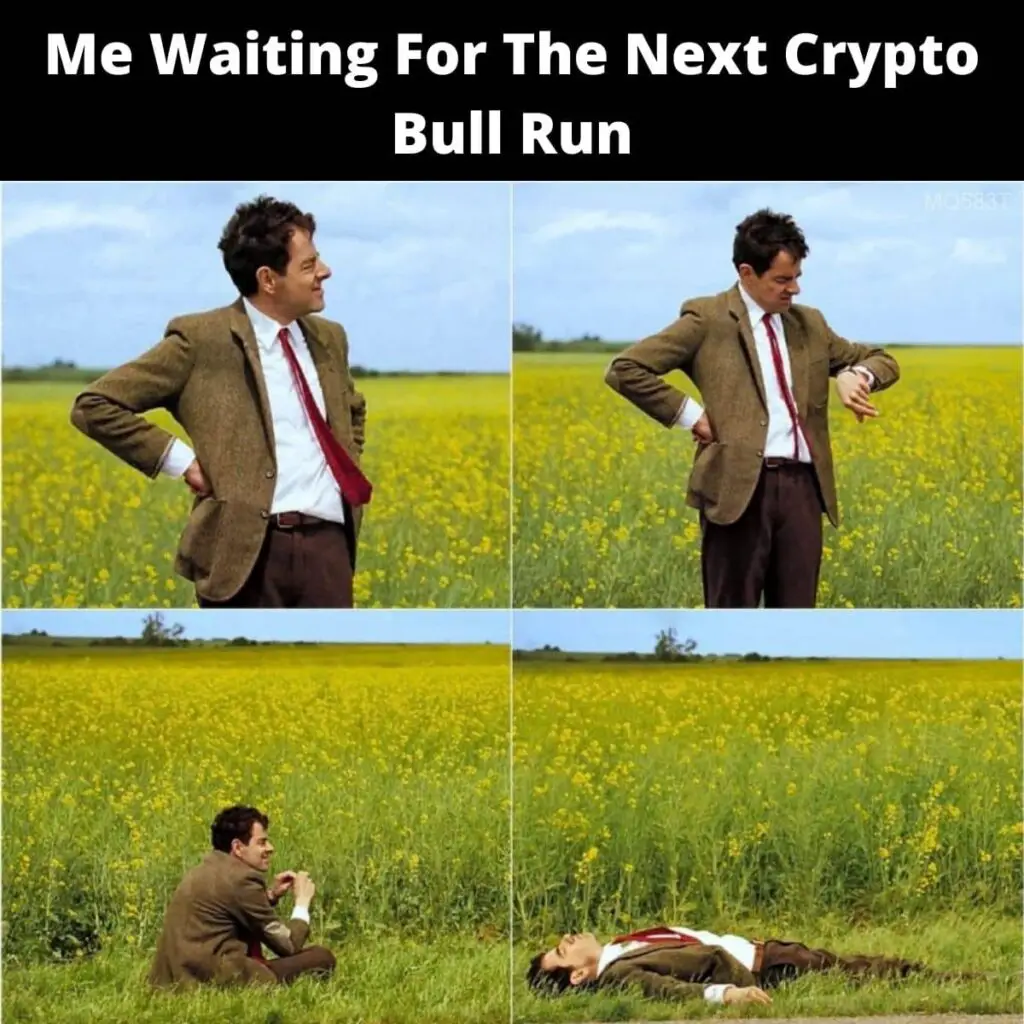 Crypto Bull Run Meme on Mr Bean Waiting