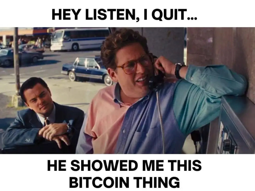 Cryptocurrency Meme on Wolf Of Wall Street
