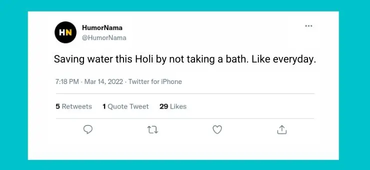 Holi Joke on Saving Water