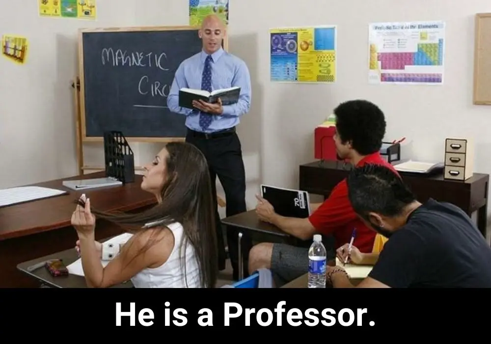 Johnny Sins meme on professor