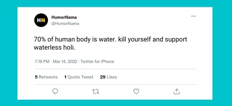 Water less Holi Joke