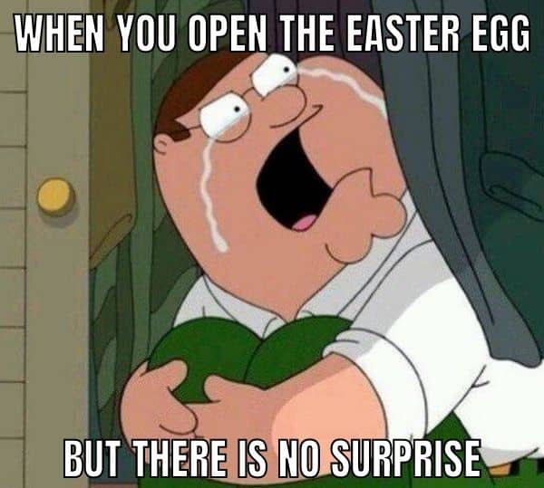 Chocolate egg meme on Easter