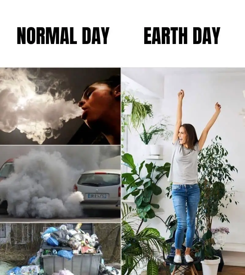 Earth Day vs Normal Day Meme