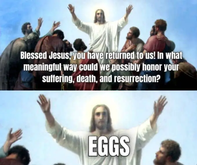 Easter Meme on Eggs