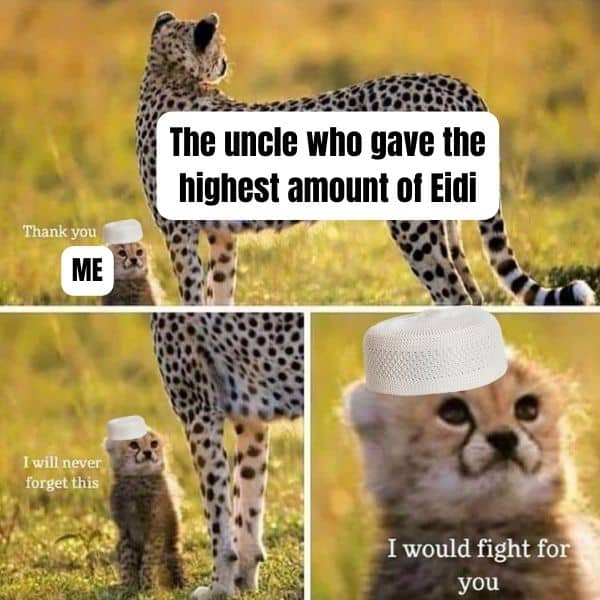 Funny Eidi Meme on Money