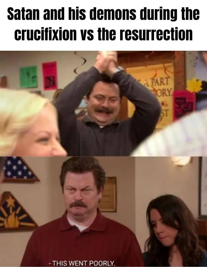 Satan Meme on Crucifixion vs Resurrection