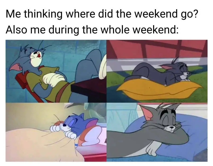 Weekend Meme on Tom Cartoon Sleeping