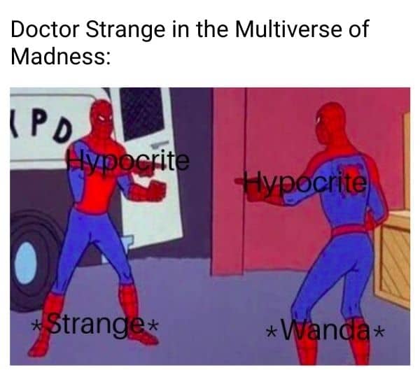 Doctor Strange in the Multiverse of Madness meme on Doctor Strange and Wanda
