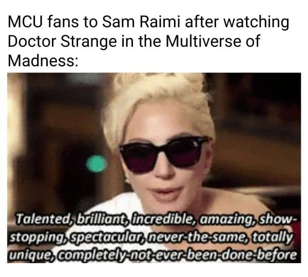 Doctor Strange in the Multiverse of Madness meme on Sam Raimi