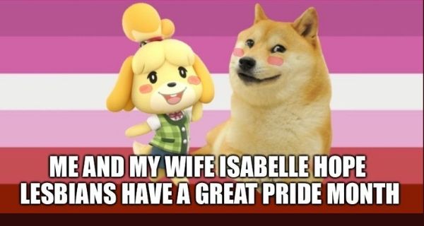 Doge Pride Month Meme on Lesbian