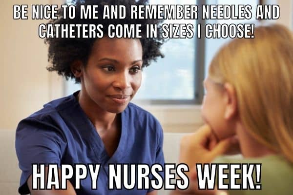 Funny Nurse Week Meme on Needle Size