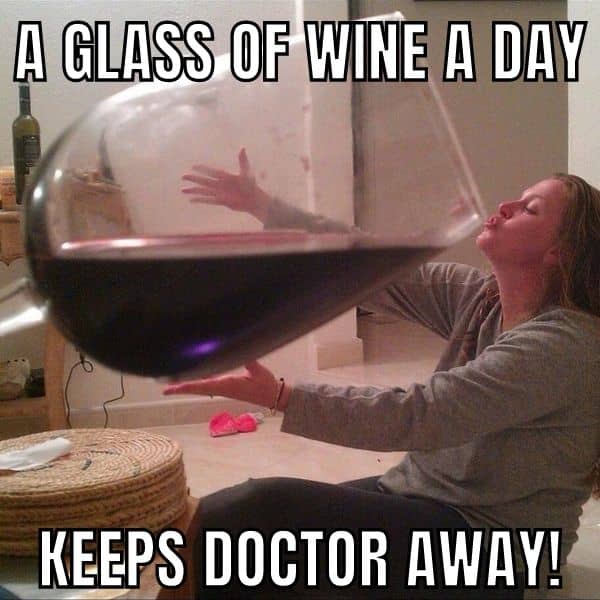 Funny Wine Meme on Glass