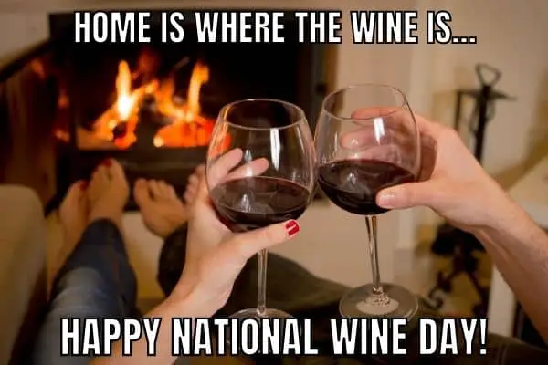 Happy National Wine Day Meme on Cheers Glass