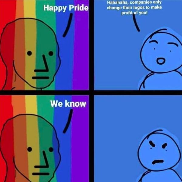Happy Pride Month Meme on Companies Logo