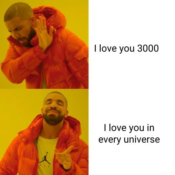 I love you in every universe meme on Dr Strange 2