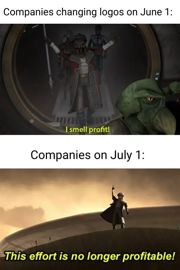 June vs July Meme on Pride Month
