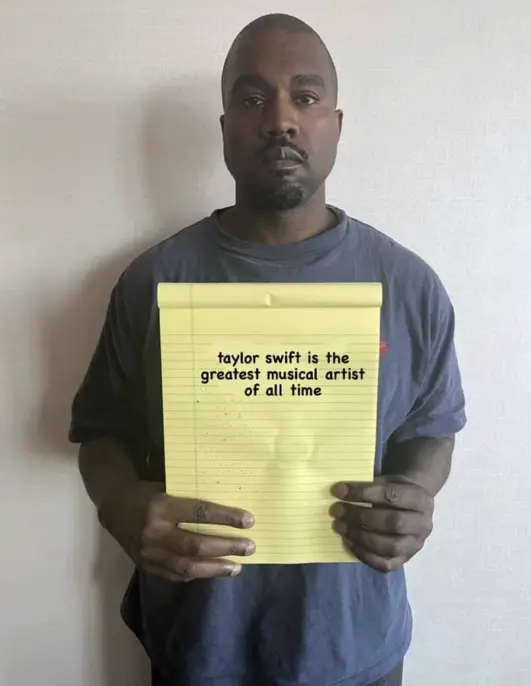 Kanye West Holding Notepad Meme Template