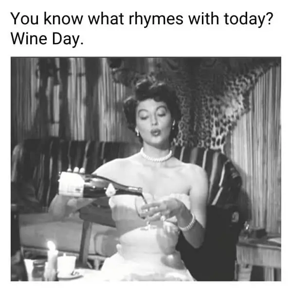 Wine Day Meme on Lady