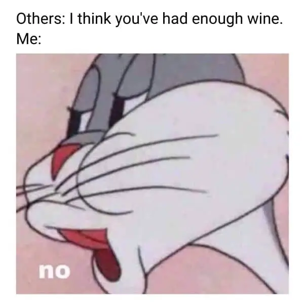 Wine Meme on No Bugs Bunny