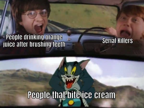 Biting Ice Cream meme