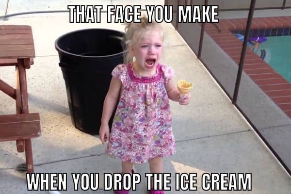 Dropped Ice Cream Meme on Little Girl