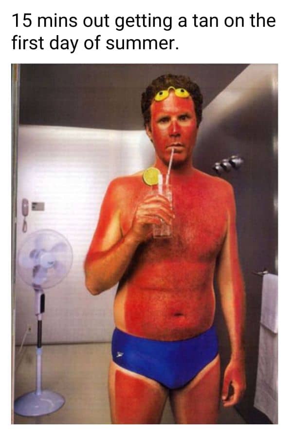 First Day of Summer Meme on Tanning
