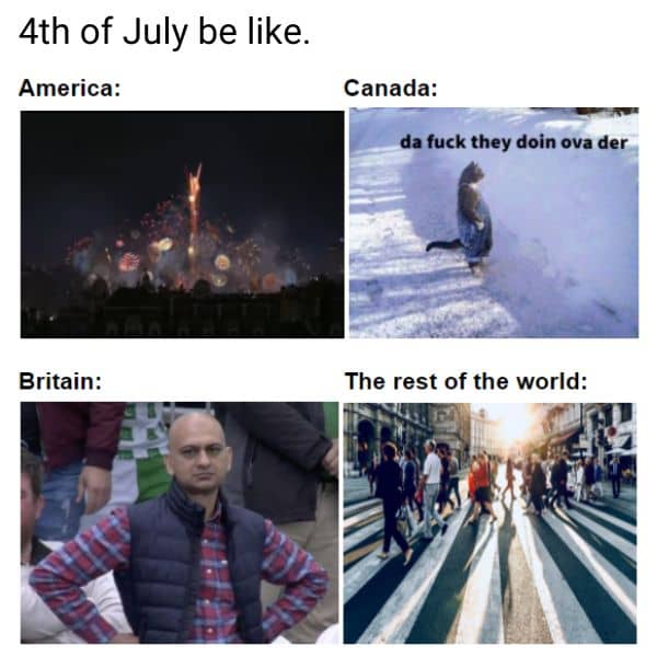 Funny Fourth of July Meme on Countries