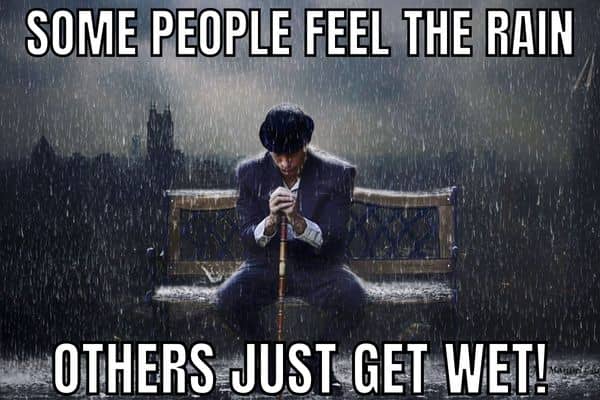 Guy Sitting In Rain Meme