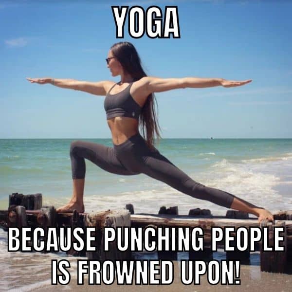 Inspirational Yoga Meme on Punching