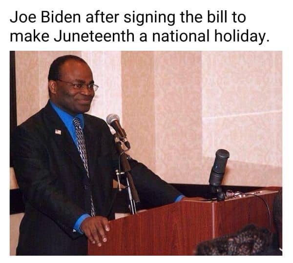 Juneteenth Meme on Joe Biden