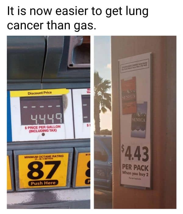 Lung Cancer Meme on Gas Price
