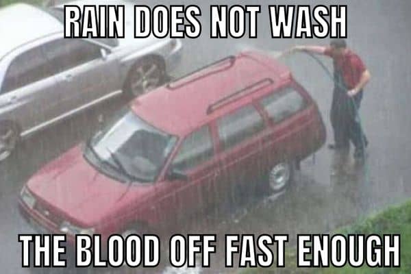 Man Washing Car In Rain Meme