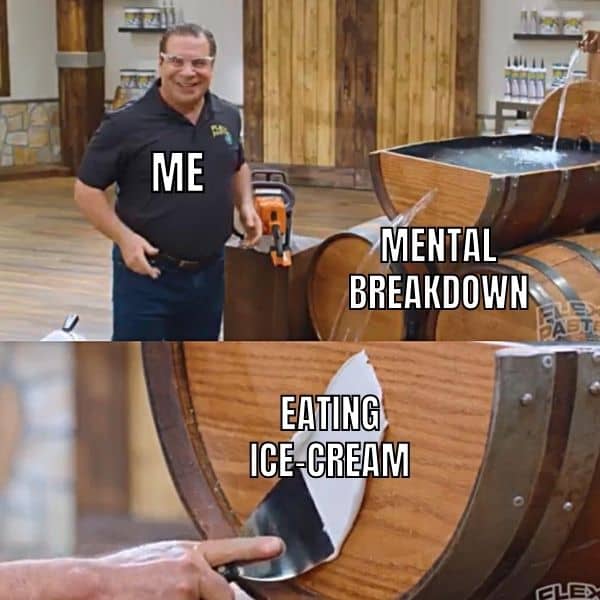 Mental Breakdown Meme on Ice Cream