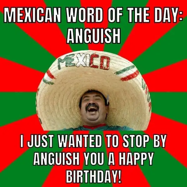 Mexican Word Of The Day Meme on Anguish Happy Birthday