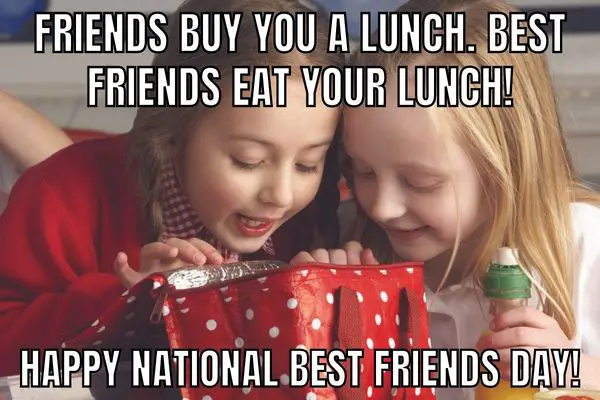 National Best Friends Day Meme on Lunch