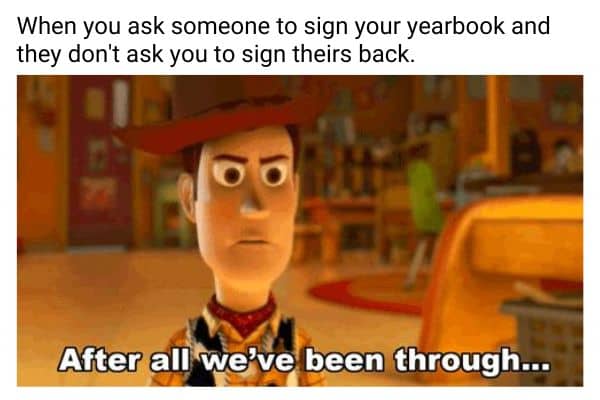 Signing Yearbook Meme on Last Day Of School