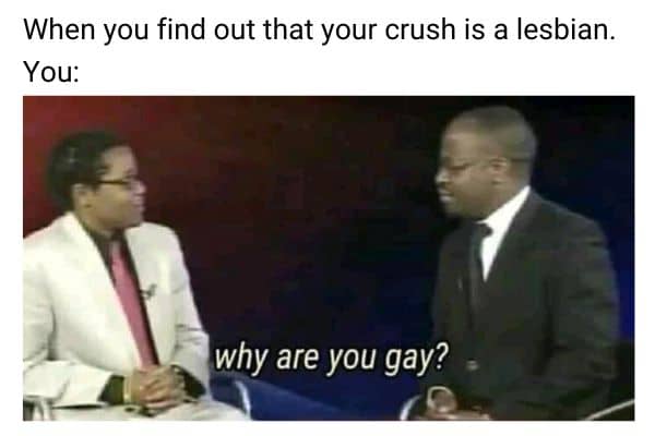 Why Are You Gay Meme on Lesbian