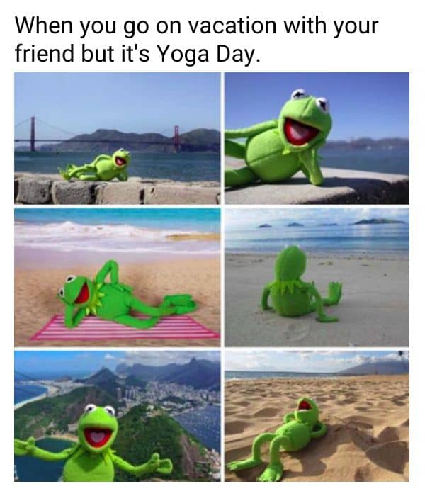 Yoga Day Meme on Vacation
