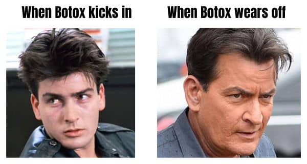 Botox Meme on Charlie Sheen