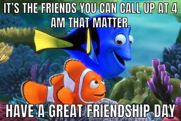 Funny Friendship Day Meme on Marlin and Dory