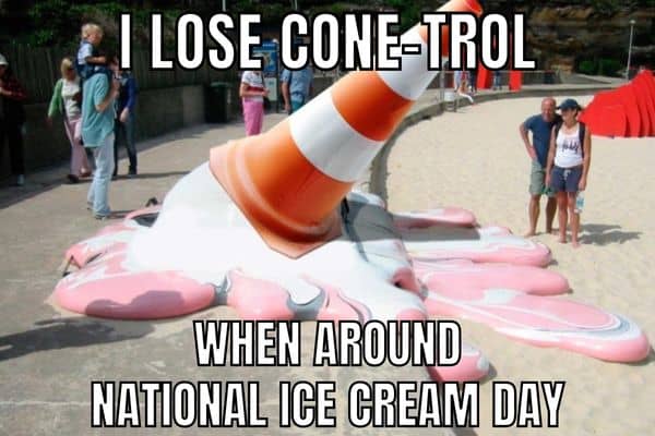 Funny National Ice Cream Day Meme on Cone