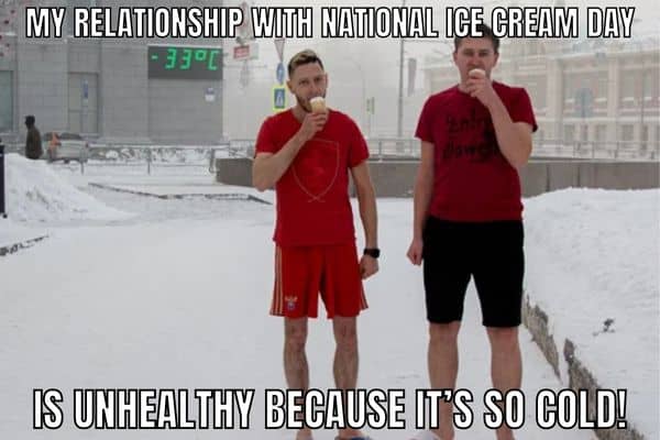National Ice Cream Day Meme on Cold