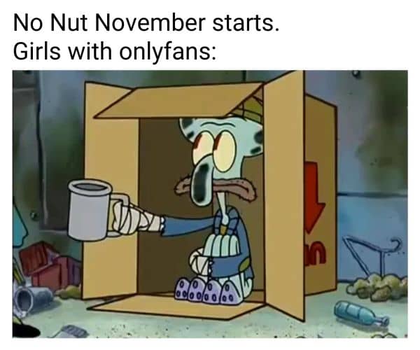No Nut November Meme on Onlyfans