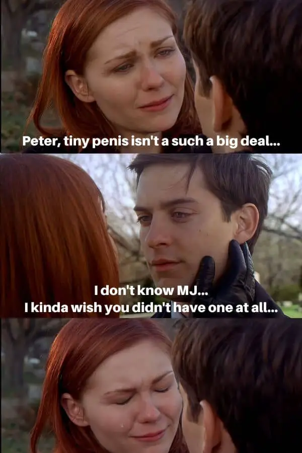 Small Penis Meme on Mary Jane and Peter Parker
