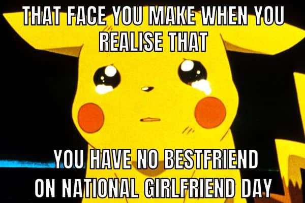 Funny National Girlfriends Day Meme on Pikachu