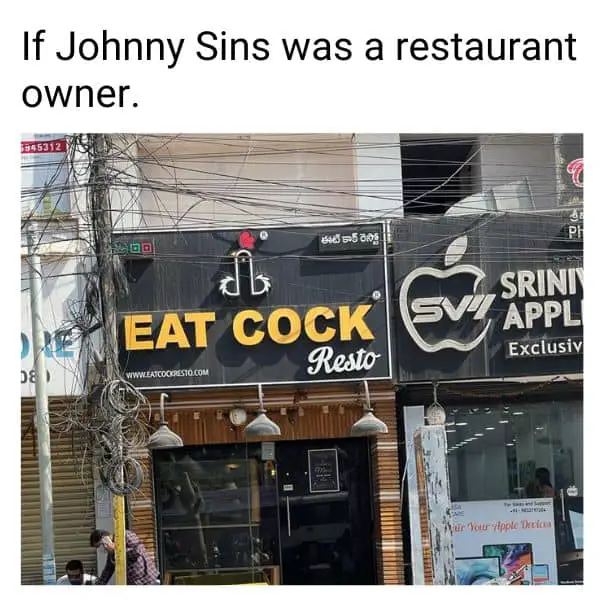 Johnny Sins Meme on Eat Cock