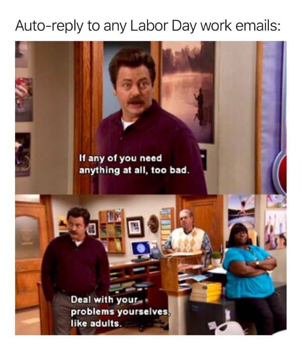 Labor Day Work Email Meme